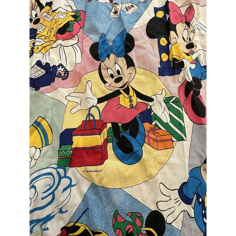 VINTAGE DISNEY MInnie MOUSE & FRIENDS PLEATED DRAPES 2 PANELS EACH 23